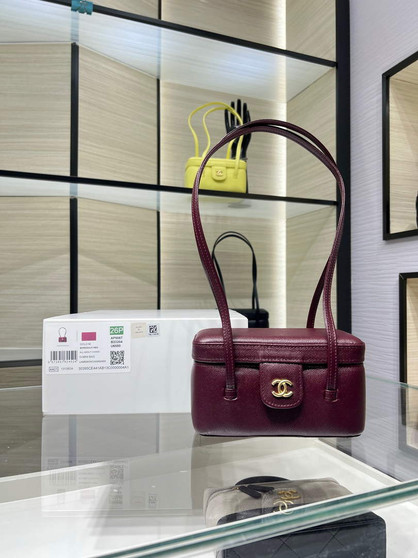 Chanel Long Vanity with Leather Strap AP5067, Calfskin Dark Burgundy - Default Title - View 1