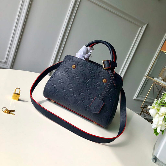 Louis Vuitton M42747 Montaigne BB Monogram Empreinte Leather navy blue