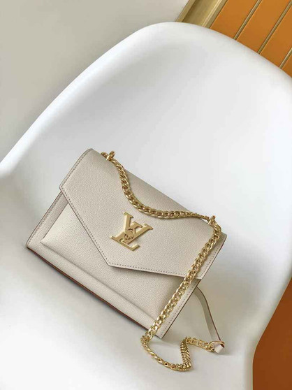 Louis Vuitton Mylockme Chain Bag M56137 Beige Leather