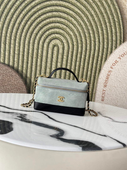 Chanel Vanity with Chain Mini | AP5186 Gray Suede Bag - Default Title - View 1