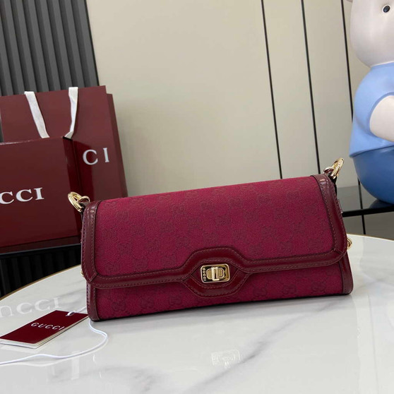 Gucci Luce small shoulder bag 786027 in red Original GG canvas