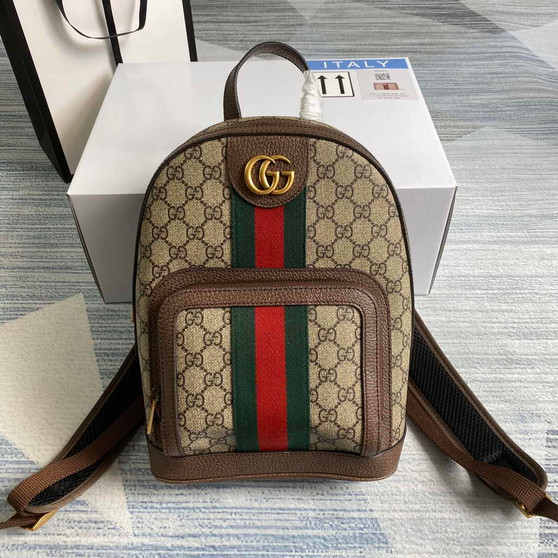 Gucci Ophidia GG small backpack 547965 in brown leather - Default Title - View 1
