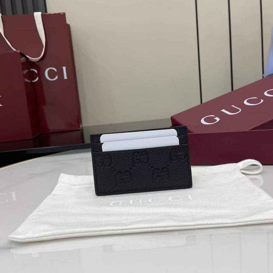 Gucci Imprint card case - Black GG Leather 835151