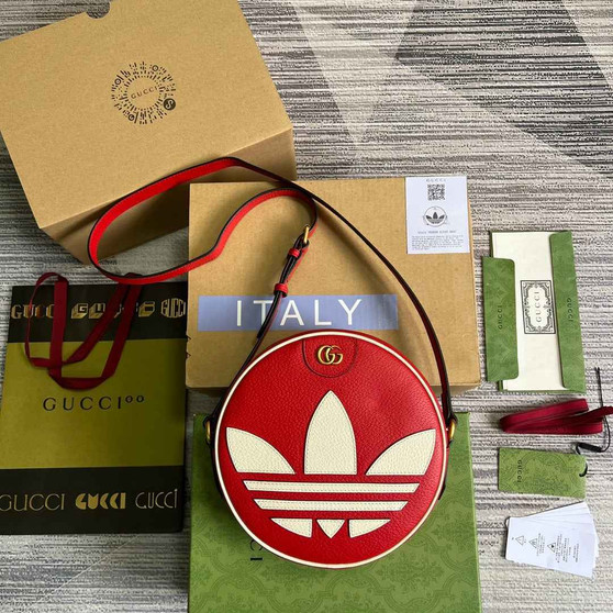 adidas x Gucci Ophidia shoulder bag 702626 Red leather
