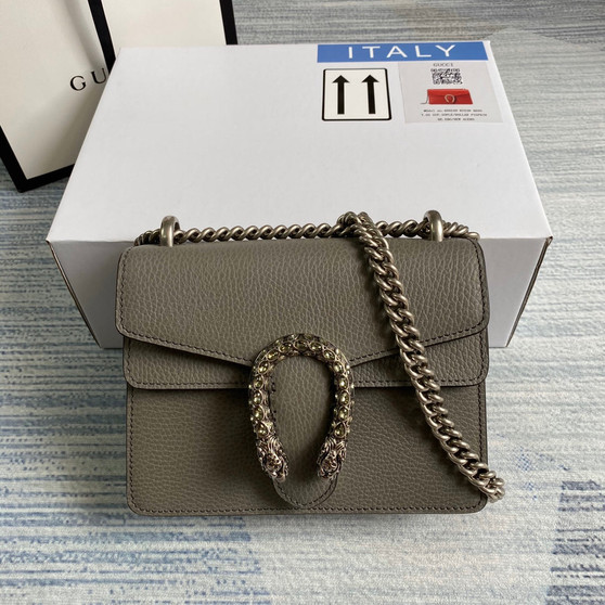 Gucci ‎‎421970 Dionysus leather mini bag gray leather - Default Title - View 1