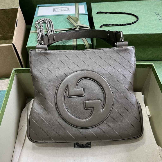Gucci Blondie small tote bag in Brown lamé leather 751518