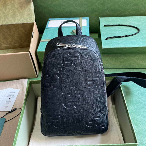 Gucci Jumbo GG crossbody bag �?66937 in black leather