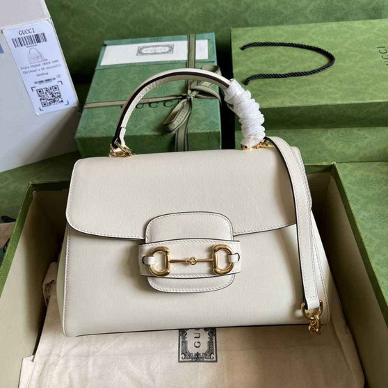 Gucci 702049 Horsebit 1955 medium bag in beige leather - Default Title - View 1