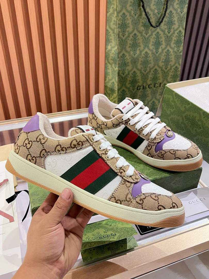 Gucci GG Screener sneaker‎ ‎812638 Beige and dark brown Original GG canvas - Default Title - View 1