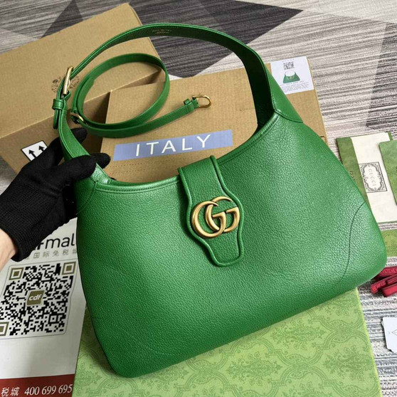 Gucci 726274 Aphrodite medium shoulder bag Green soft leather - Default Title - View 1