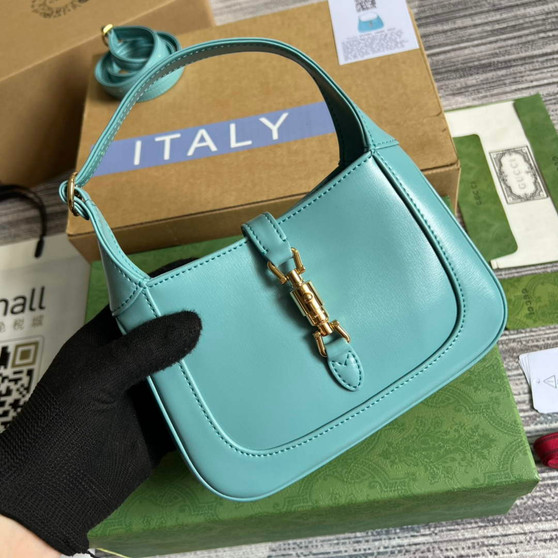 Gucci 637091 Jackie 1961 mini shoulder bag Blue leather