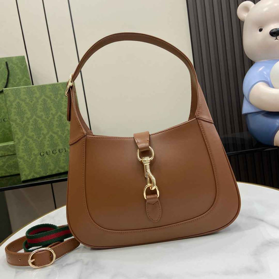 Gucci Jackie small shoulder bag in brown leather 782849