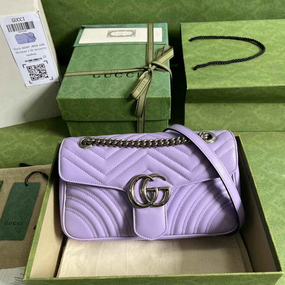 Gucci 443497 GG Marmont small matelassé shoulder bag Purple