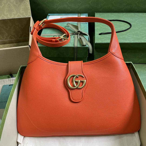 Gucci 726274 Aphrodite medium shoulder bag Orange soft leather