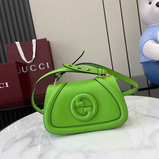 Gucci Blondie mini shoulder bag in green leather 815700