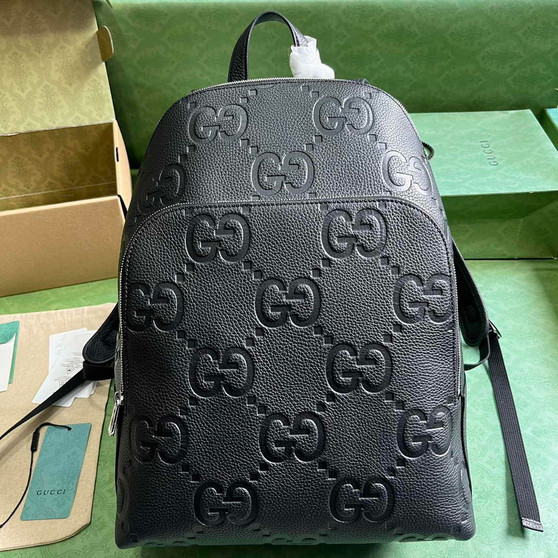 Gucci Large jumbo GG backpack  ‎766932 in black leather - Default Title - View 1