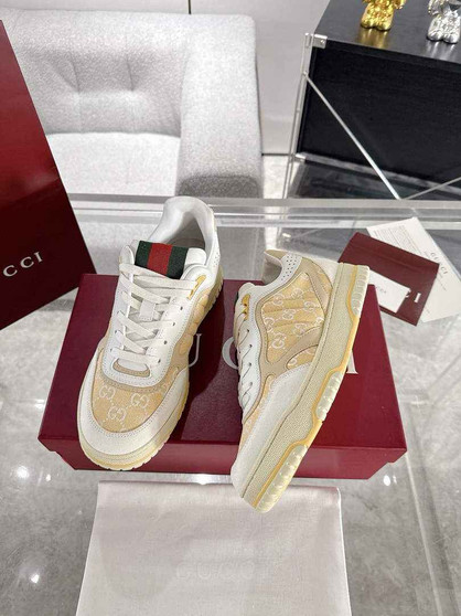 Gucci Re-Web sneaker ‎787476 Apricot and ebony Original GG canvas - Default Title - View 1