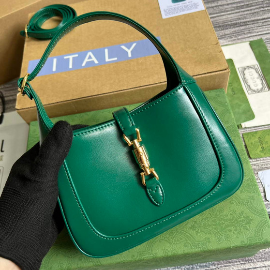 Gucci 637091 Jackie 1961 mini shoulder bag Green leather