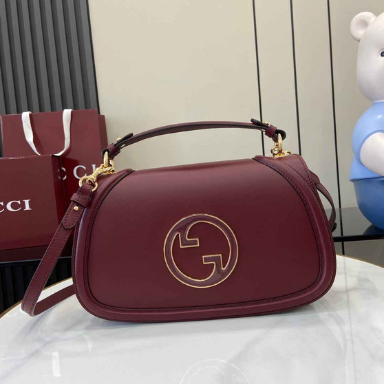 Gucci Blondie medium top handle bag 815716 in red smooth leather