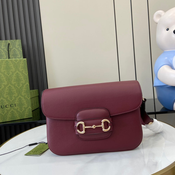 Gucci Horsebit 1955 Soft small shoulder bag 815178 in wine red leather