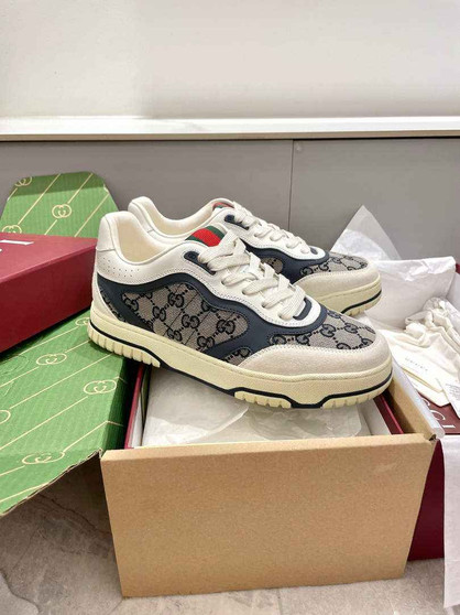 Gucci Re-Web sneaker �?87476 Blue and ebony Original GG canvas
