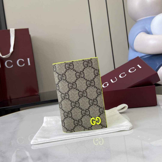 Gucci Bi-color GG long card case 768249 Green Leather
