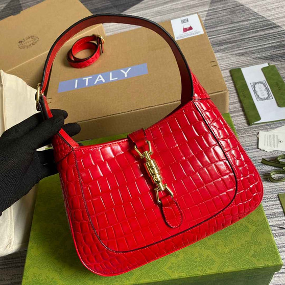 Gucci ‎636709 Jackie 1961 small python bag Red - Default Title - View 1
