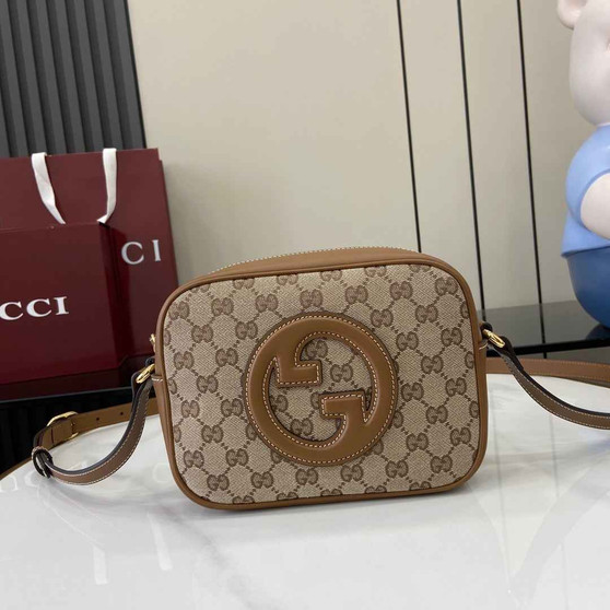 Gucci Blondie mini shoulder bag in dark brown GG canvas 820429 - Default Title - View 1