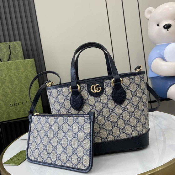 Gucci Ophidia mini tote bag 811716 in blue leather - Default Title - View 1