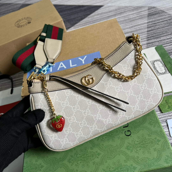 Gucci 735132 Ophidia small handbag Beigei leather