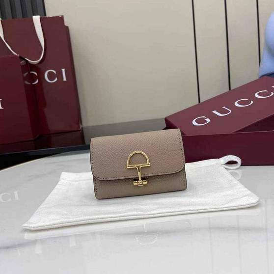 Gucci Softbit card case 828148 in Taupe leather - Default Title - View 1