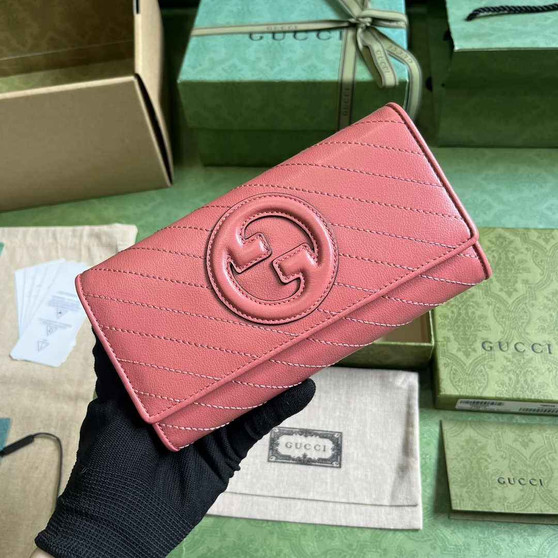 Gucci Blondie continental wallet 760302 in Pink leather - Default Title - View 1