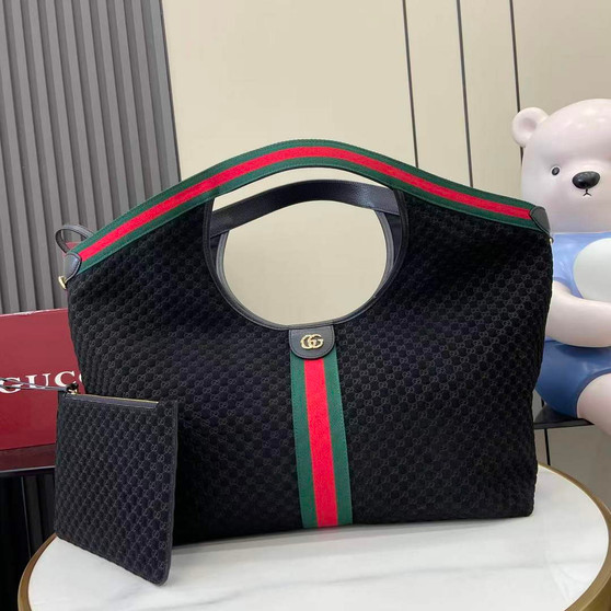 Gucci Giglio large tote bag 853971 black GG suede
