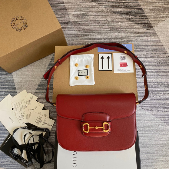 Gucci 602204 Horsebit 1955 shoulder bag Red leather