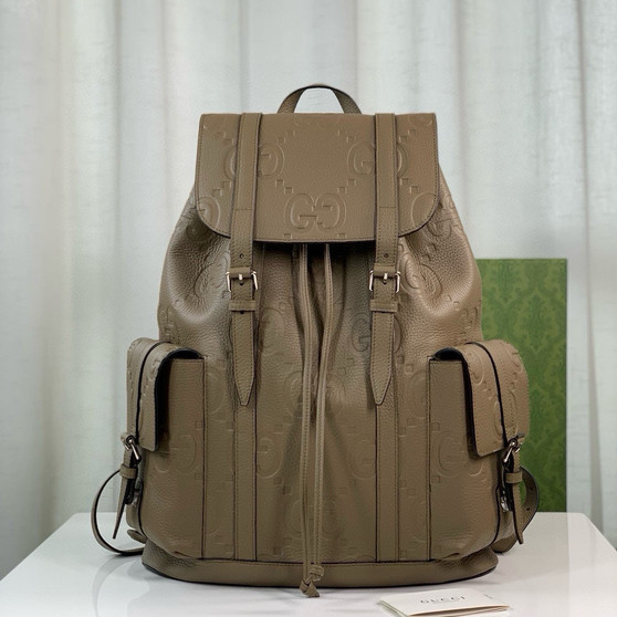 Gucci Jumbo GG backpack 625770 in Khaki leather - Default Title - View 1