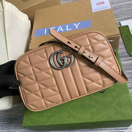 Gucci �?47632 GG Marmont small shoulder bag Rose beige