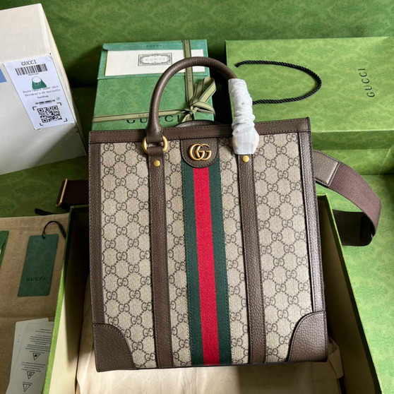 Gucci Ophidia medium tote bag �?24685 Brown Leather