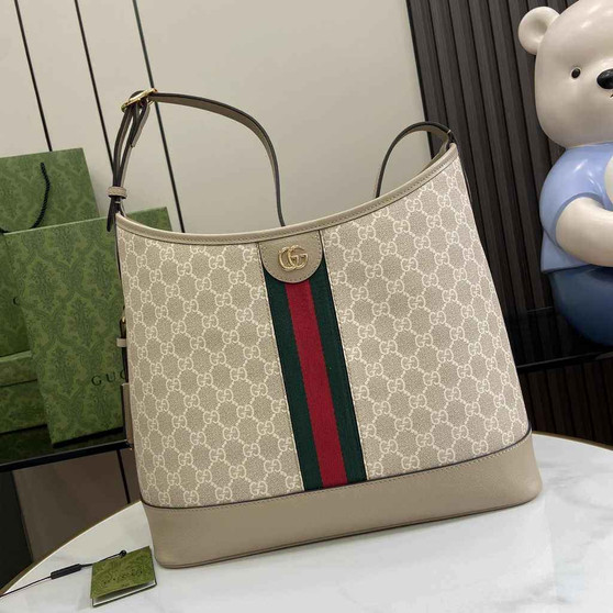 Gucci Ophidia GG medium shoulder bag 781392 oatmeal leather - Default Title - View 1