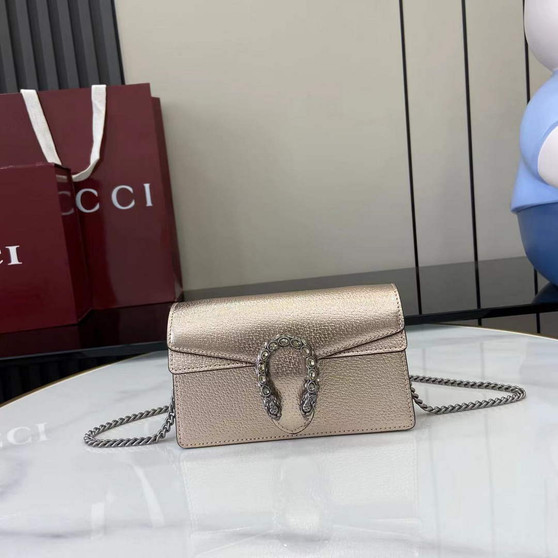 Gucci Dionysus Super Mini Bag 476432 Light Gold Leather