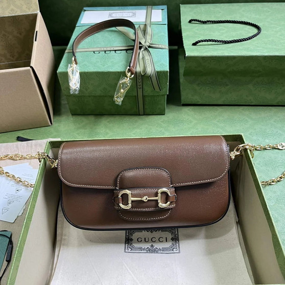 Gucci Horsebit 1955 small shoulder bag 735178 in brown leather