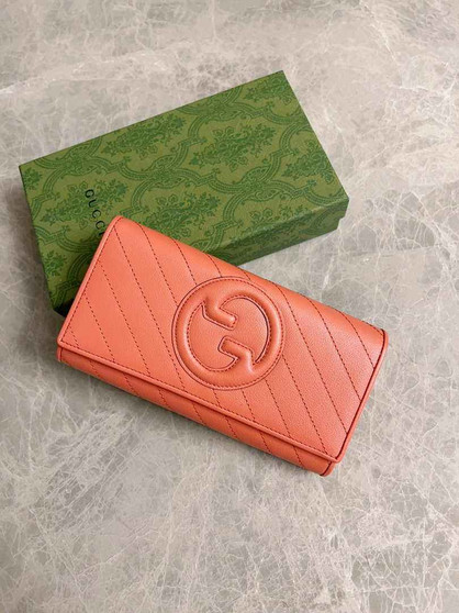 Gucci Blondie continental wallet 760302 in Orange leather - Default Title - View 1