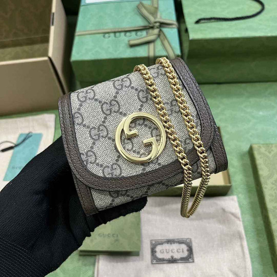 Gucci 725219 Blondie medium chain wallet in brown leather - Default Title - View 1