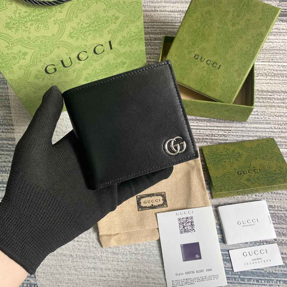 Gucci GG Marmont leather bi-fold wallet ‎428726 black - W21cm x H9cm / black - View 1
