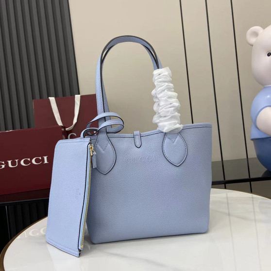 Gucci Totissima small reversible tote bag in blue leather �?39124