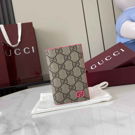 Gucci Bi-color GG long card case 768249 Plum Leather - Default Title - View 1