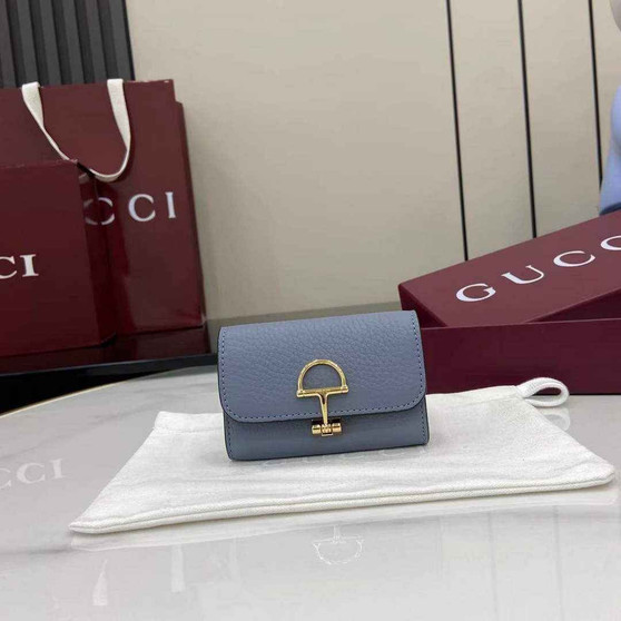 Gucci Softbit card case 828148 in Blue leather - Default Title - View 1