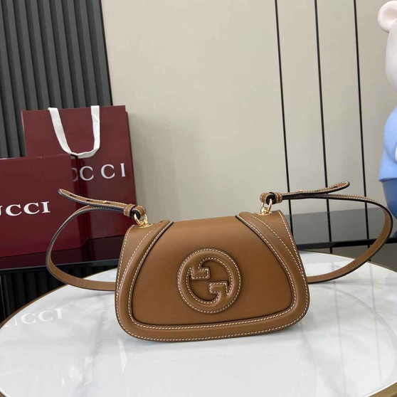 Gucci Blondie mini shoulder bag in brown leather 815700 - Default Title - View 1