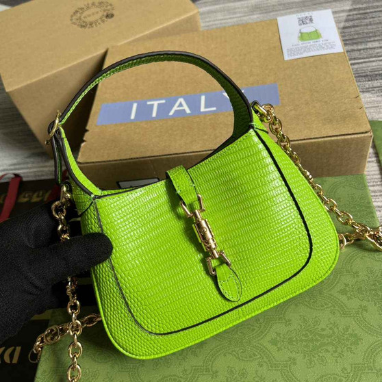 Gucci 675799 Jackie 1961 lizard mini bag Light Green - Default Title - View 1
