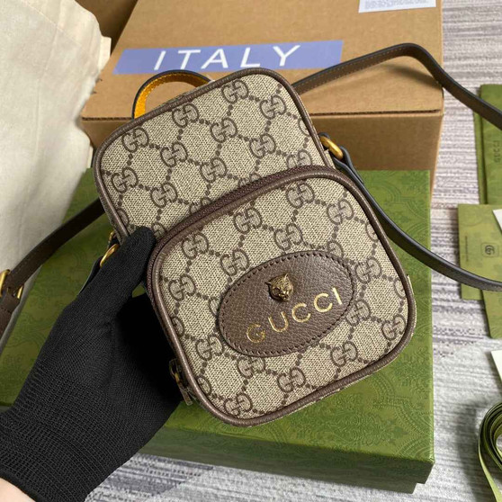 Gucci 658556 Neo Vintage mini bag Brown and yellow leather