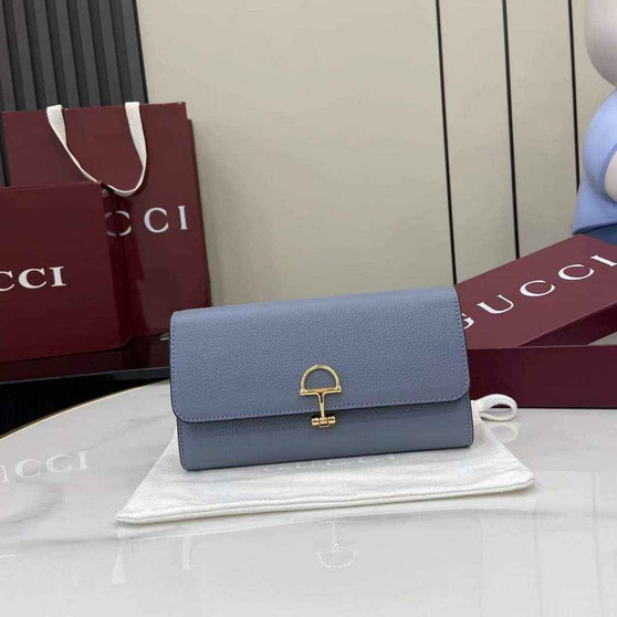 Gucci Softbit continental wallet 828147 in blue leather - Default Title - View 1
